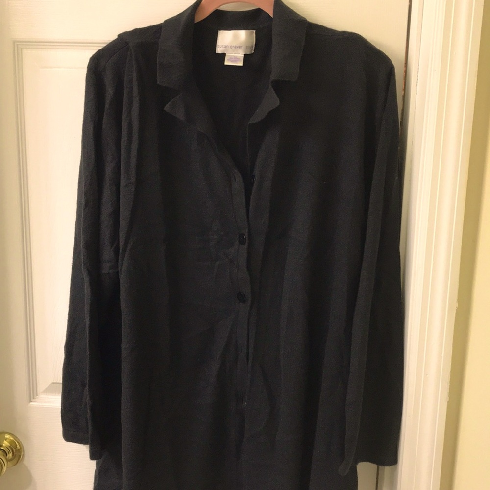 Susan Graver 3X Acrylic Coverup Button Up sweater